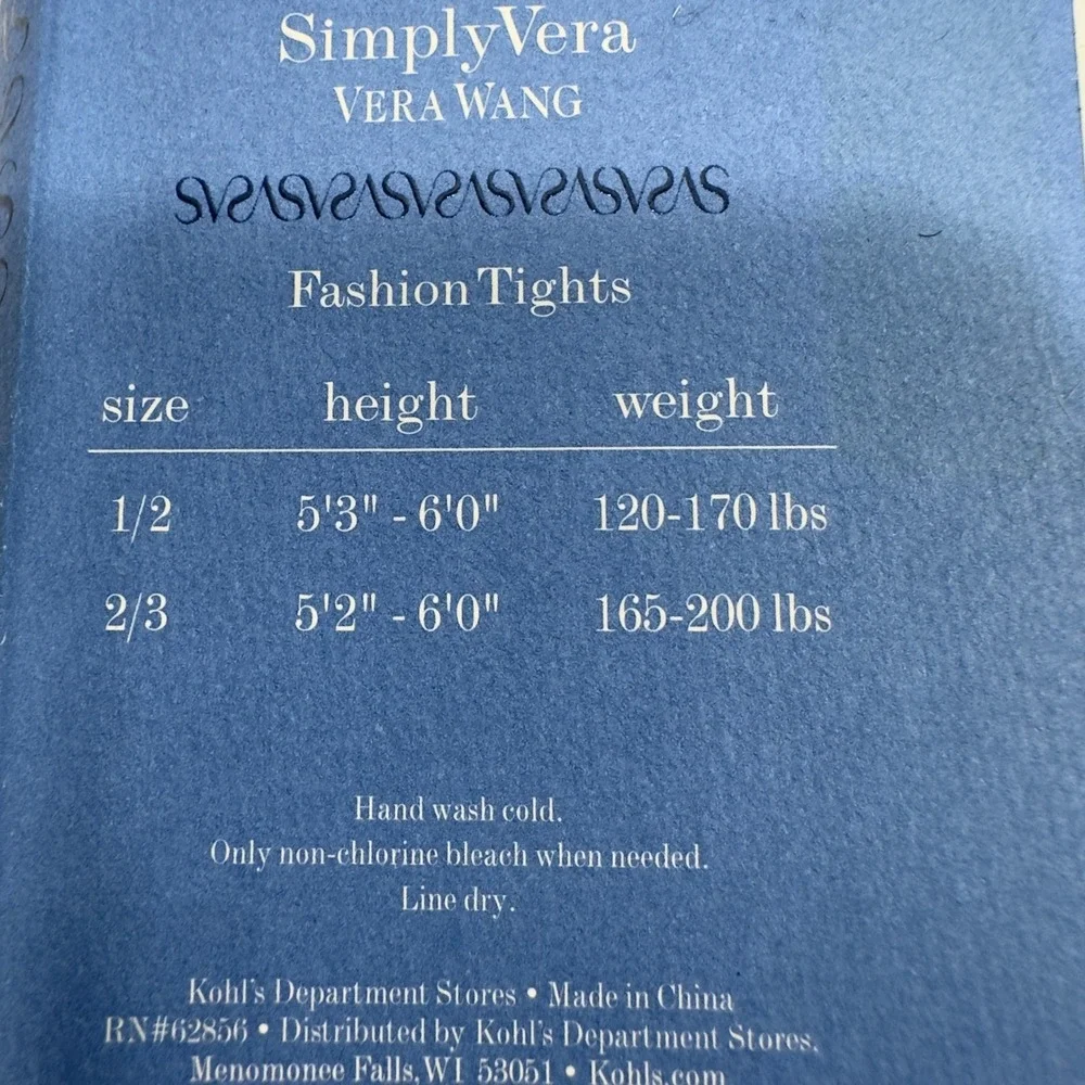 Simply‎ Vera Vera Wang Fashion Tights 2pk Metallic Diamond & Floral Net Size 2/3